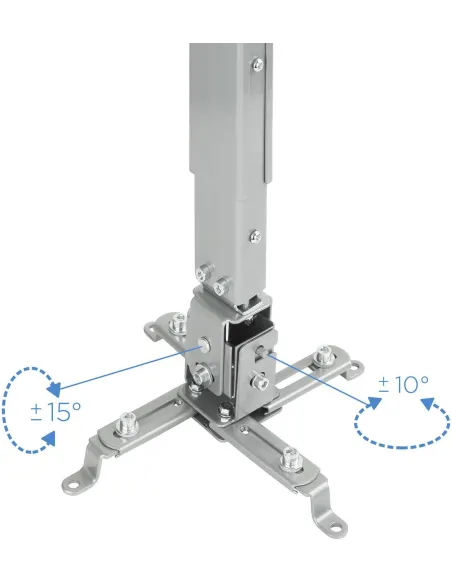 TooQ PJ2012T-S Soporte de Techo Inclinable para Proyectores Máx. 20Kg Plata