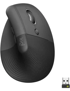 Logitech Lift Ratón Inalámbrico Vertical para Diestros 4000 DPI Gris/Negro-RATO58456