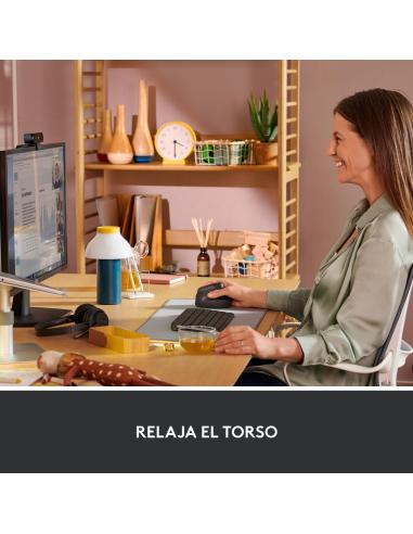 Logitech Lift Ratón Inalámbrico Vertical para Diestros 4000 DPI Gris/Negro