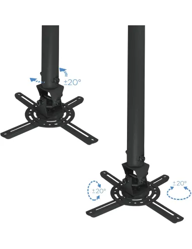 TooQ PJ3030TN-B Soporte de Techo para Proyectores Inclinable y Giratorio 360º Máx. 20Kg Negro