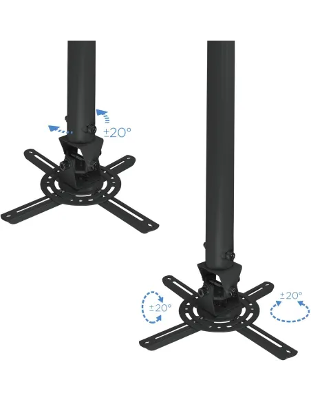 TooQ PJ3030TN-B Soporte de Techo para Proyectores Inclinable y Giratorio 360º Máx. 20Kg Negro