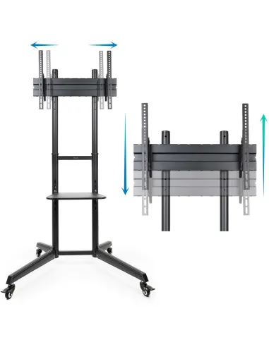 TooQ FS1170M-B Soporte de Suelo con Ruedas para Pantallas 37"-70" Máx. 50Kg Negro