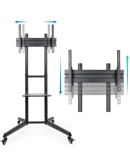 TooQ FS1170M-B Soporte de Suelo con Ruedas para Pantallas 37"-70" Máx. 50Kg Negro