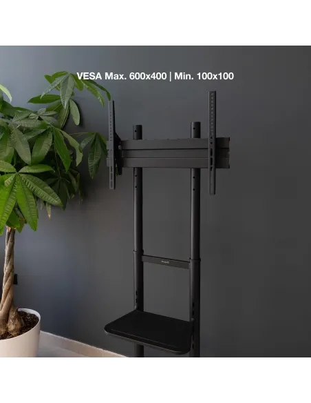 TooQ FS1170M-B Soporte de Suelo con Ruedas para Pantallas 37"-70" Máx. 50Kg Negro