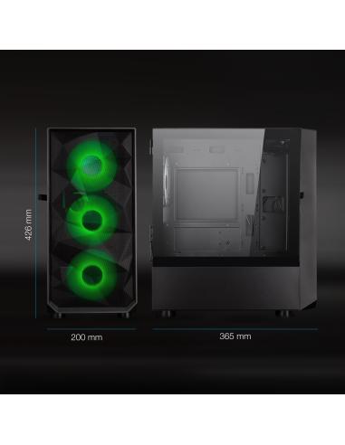 TooQ Seizure M-ATX Cristal Templado USB 3.0 Negra