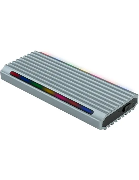 TooQ Shinobi Caja Externa para SSD M.2 NGFF/NVMe USB 3.0 RGB Gris