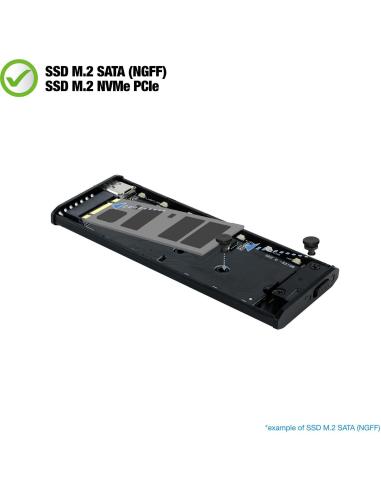 TooQ Shinobi Caja Externa para SSD M.2 NGFF/NVMe USB 3.0 RGB Negra