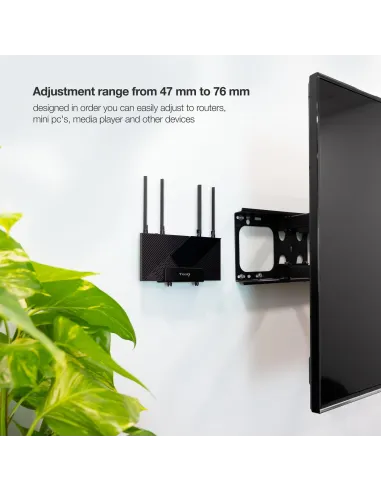TooQ TQMPM4776 Soporte Universal Pared Fijo para Router/Reproductor Multimedia Máx. 5 Kg Negro