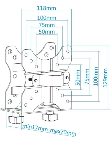 TooQ TCCH0001-B Soporte Fijo para CPU Máx. 5 Kg Negro