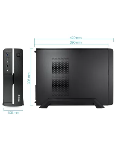 TooQ TQC-3005U3 USB 3.2 Negra + Fuente de Alimentación 500W