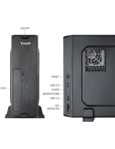 TooQ TQC-3007U3C USB 3.2 Negra + Fuente de Alimentación 500W