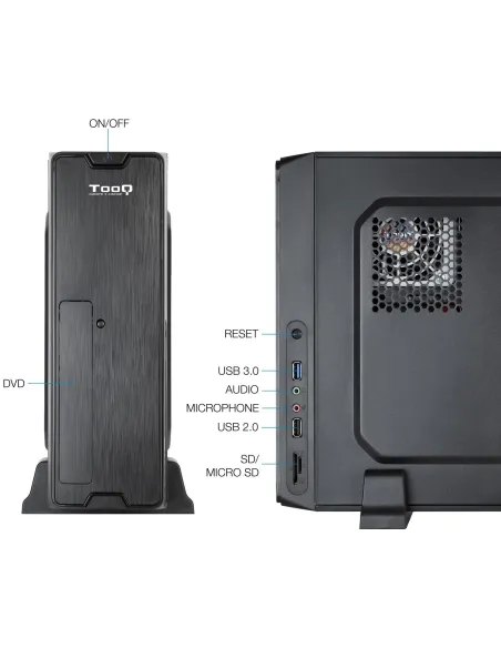 TooQ TQC-3007U3C USB 3.2 Negra + Fuente de Alimentación 500W