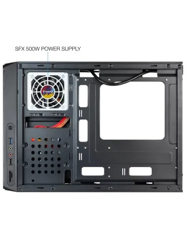 TooQ TQC-3007U3C Caja Slim MicroATX USB 3.2 Negra + Fuente de Alimentación 500W