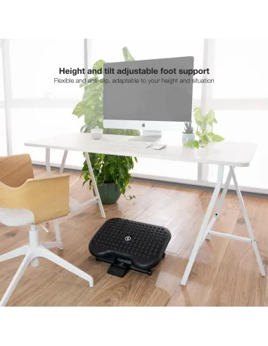 TooQ TQFR0603-B Reposapiés Ajustable/Inclinable Negro