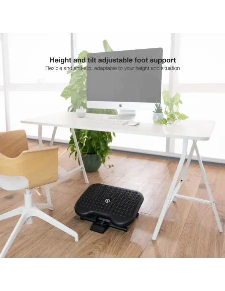 TooQ TQFR0603-B Reposapiés Ajustable/Inclinable Negro