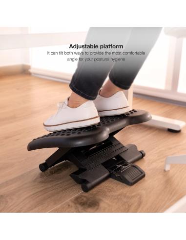 TooQ TQFR0603-B Reposapiés Ajustable/Inclinable Negro