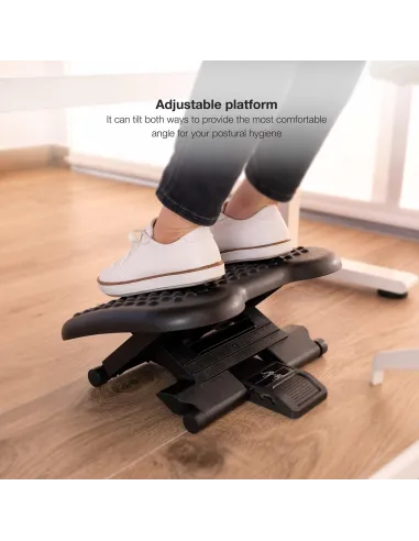 TooQ TQFR0603-B Reposapiés Ajustable/Inclinable Negro