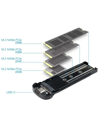 TooQ TQE-2201B Caja Externa para SSD M.2 USB 3.2 Negro