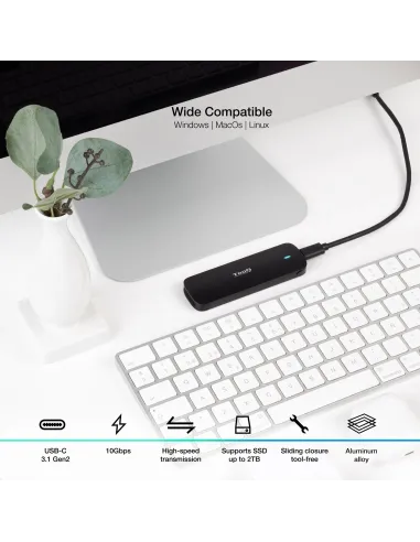 TooQ TQE-2201B Caja Externa para SSD M.2 USB 3.2 Negro