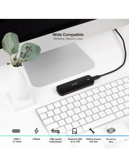 TooQ TQE-2201B Caja Externa para SSD M.2 USB 3.2 Negro