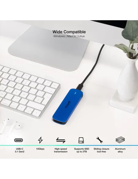 TooQ TQE-2201BL Caja Externa para SSD M.2 USB 3.2 Azul