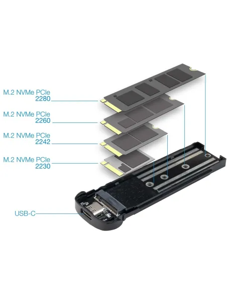 TooQ TQE-2201BL Caja Externa para SSD M.2 USB 3.2 Azul