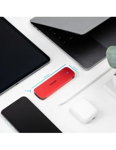 TooQ TQE-2201R Caja Externa para SSD M.2 USB 3.2 Rojo