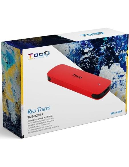 TooQ TQE-2201R Caja Externa para SSD M.2 USB 3.2 Rojo