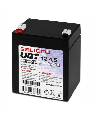 Salicru Batería AGM recargable de 4,5 Ah / 12 V