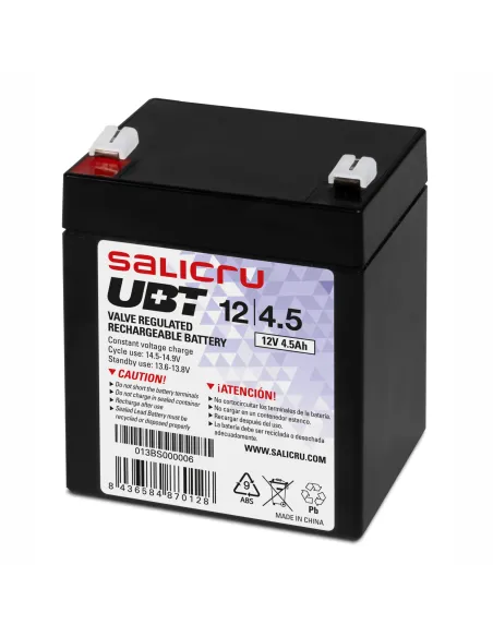Salicru Batería AGM recargable de 4,5 Ah / 12 V
