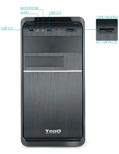 TooQ TQC-4735U3C-B USB 3.2 Negra + Fuente de Alimentación 500W
