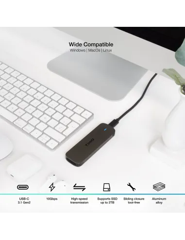 TooQ TQE-2202BR Caja Externa para SSD M.2 USB 3.2 Marrón