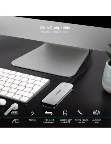 TooQ TQE-2202S Caja Externa para SSD M.2 USB 3.2 Plata