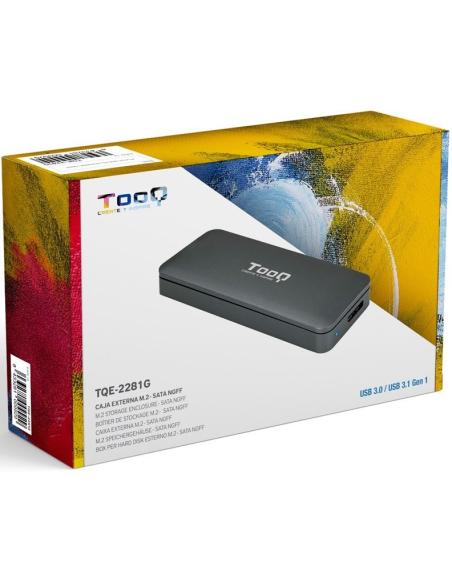TooQ TQE-2281G Caja Externa para SSD M.2 USB-C 3.1 Gris