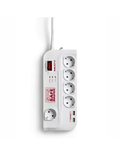 Salicru SPS Safe Master Regleta 5 Tomas Schuko y 2x USB con Protección Eléctrica-AELREG0071