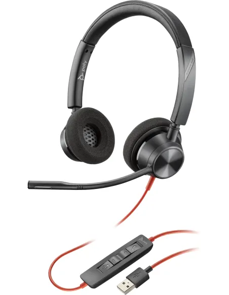 Poly Blackwire 3320 Auriculares con Micrófono USB-A Negros