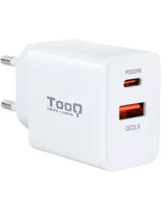 TooQ TQWC-2SC04WT Cargador de Pared USB-A + USB-C 20W Blanco-ADAP54964