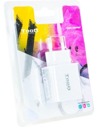 TooQ TQWC-2SC04WT Cargador de Pared USB-A + USB-C 20W Blanco