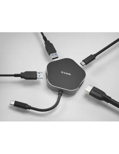 D-Link DUB-M420 Hub USB-C a HDMI/USB-C/USB-A 3.0 4 Puertos Negro