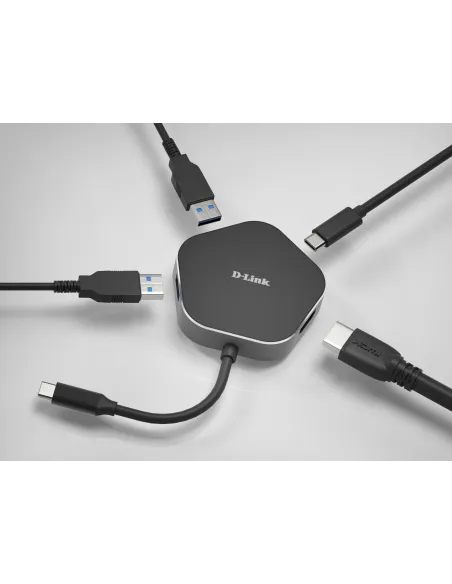 D-Link DUB-M420 Hub USB-C a HDMI/USB-C/USB-A 3.0 4 Puertos Negro