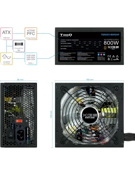 TooQ TQXGEII-800SAP 800W 80 Plus Bronze