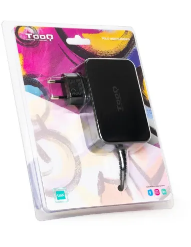 TooQ TQLC-USBCGAN90PD Cargador de Portátil USB-C 90W 1,8M Negro