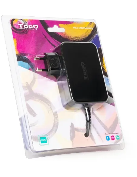 TooQ TQLC-USBCGAN90PD Cargador de Portátil USB-C 90W 1,8M Negro