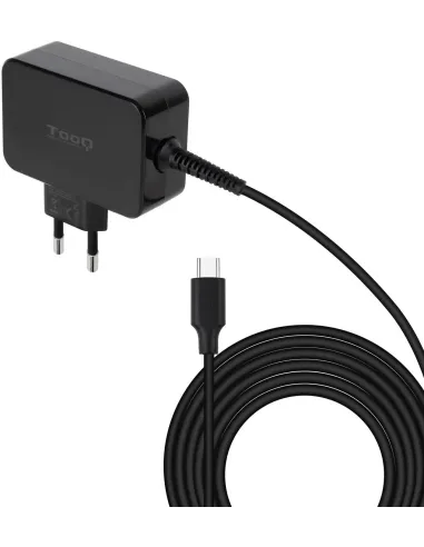 TooQ TQLC-USBCGAN65PD Cargador de Portátil USB-C 65W 1,8M Negro