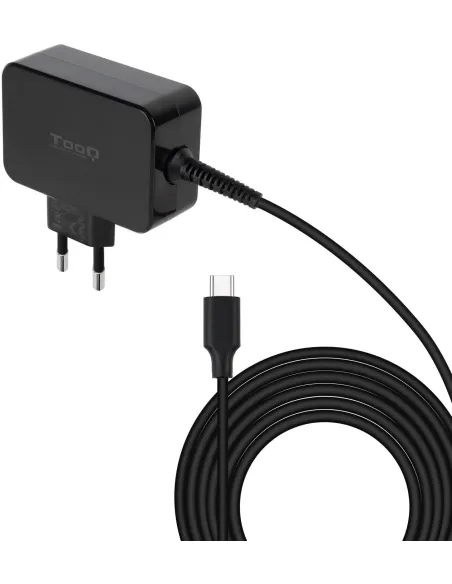 TooQ TQLC-USBCGAN65PD Cargador de Portátil USB-C 65W 1,8M Negro