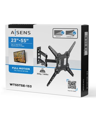 Aisens WT55TSE-153 Soporte Eco Giratorio/Inclinable para Monitor/TV 23”-55” VESA 400x400 Máx. 30Kg