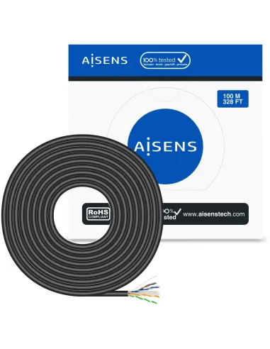 Aisens A135-0675 Bobina de Cable RJ45 UTP AWG23 Cat.6 100m Negro