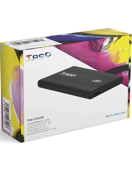TooQ TQE-2524B Caja Externa 2.5" SATA3 USB-A 3.2 Negro