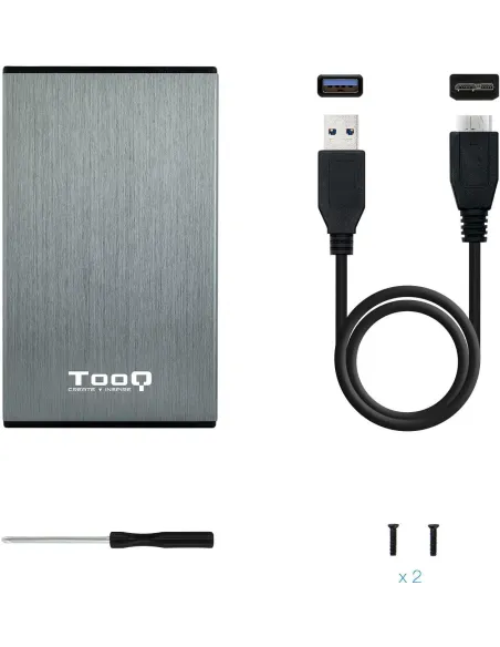 TooQ TQE-2527G Caja Externa 2.5" SATA3 micro USB-B 3.0 Gris