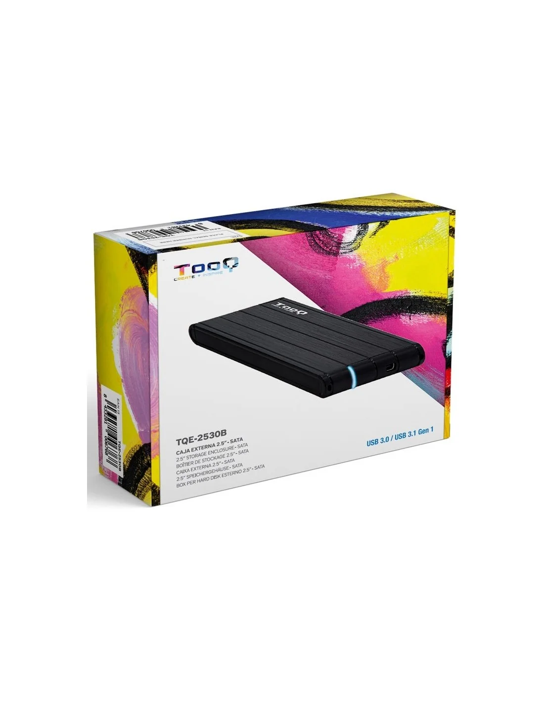 TooQ TQE-2530B Caja Externa 2.5" SATA3 USB 3.0 SATA Negra